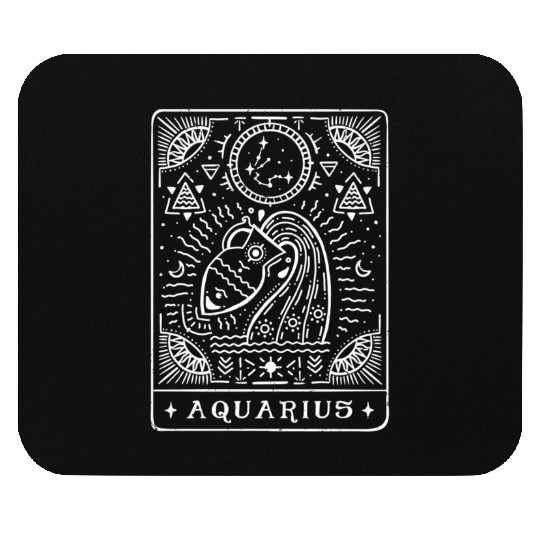 Aquarius Tarot Aquarius Zodiac Sign Month Mouse Pads