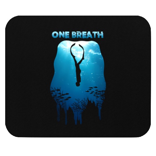 Freediving One Breath Diving Apnea Ocean Free Dive Mouse Pads