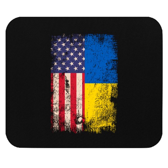 Ukrainian American Flag Ukraine Usa Roots Mouse Pads
