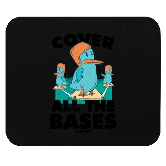 Baseball game with funny birds Mouse Pads