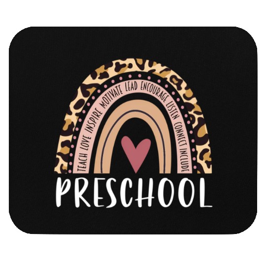Leopard Rainbow Preschool Teacher Prek Back To Sch Mouse Pads