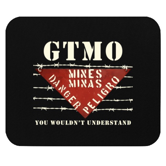 Gtmo Land Mine Barbed Wire Sign Guantanamo Bay Cub Mouse Pads