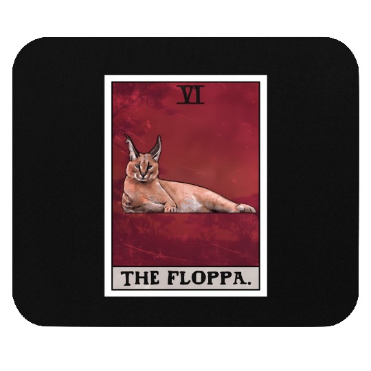 The Floppa Caracal Cat Tarot Card Meme Mouse Pads