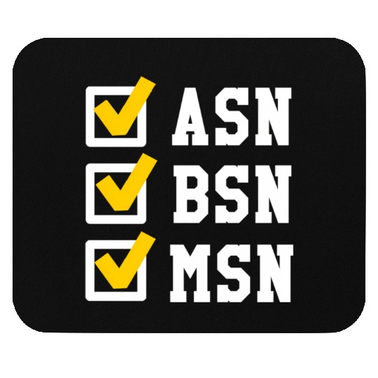 Asn Bsn Msn Nursing Degree Checklist Graduation Mouse Pads