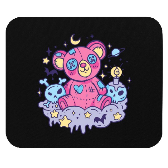 Yami Kawaii Creepy Teddy Bear With Skulls Mouse Pads