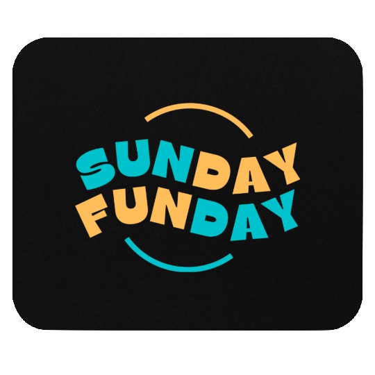Blue Yellow Sunday Funday Typography 1 Mouse Pads