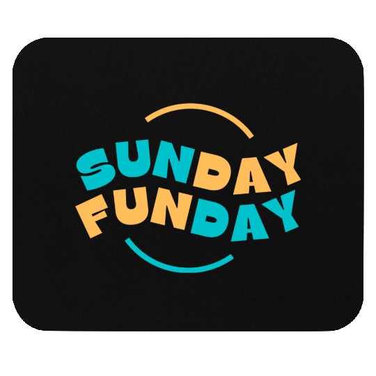 Blue Yellow Sunday Funday Typography 1 Mouse Pads
