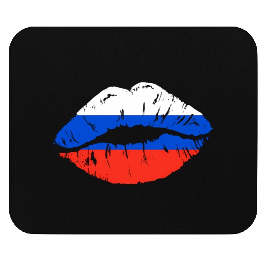 Russian Flag Lips For Russians Russia Mouse Pads