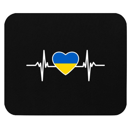 Ukraine Ukraine Flag Heart Beat Ukraine Mouse Pads