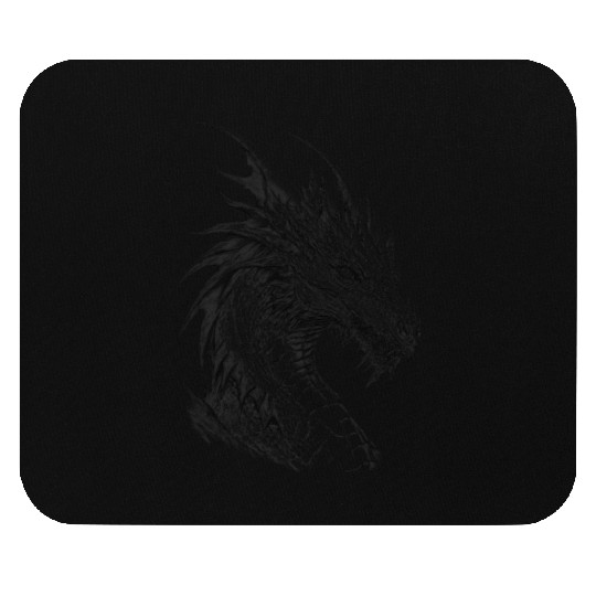 Mythical Dragon. An Epic Grayscale Legend. Mouse Pads