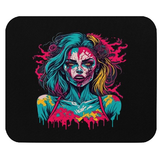 Zombie Girl Mouse Pads