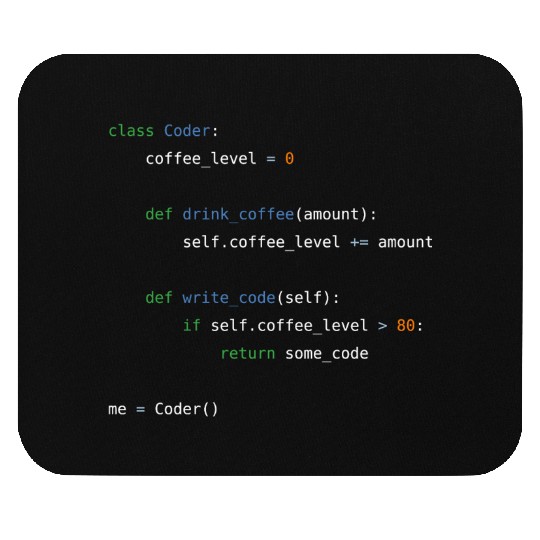 Coffee loving, object oriented python programmer Mouse Pads