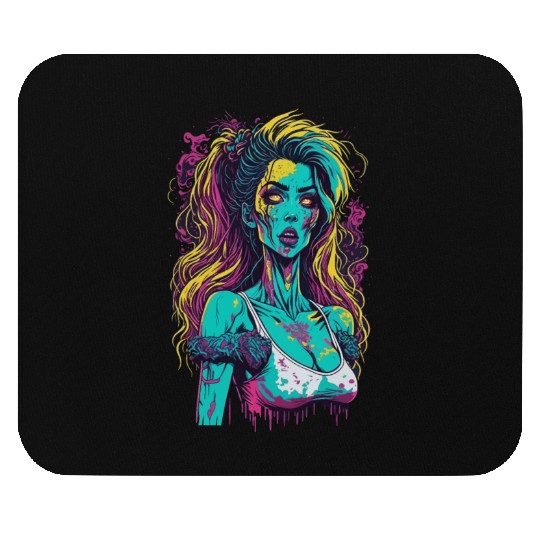 Zombie Girl Mouse Pads