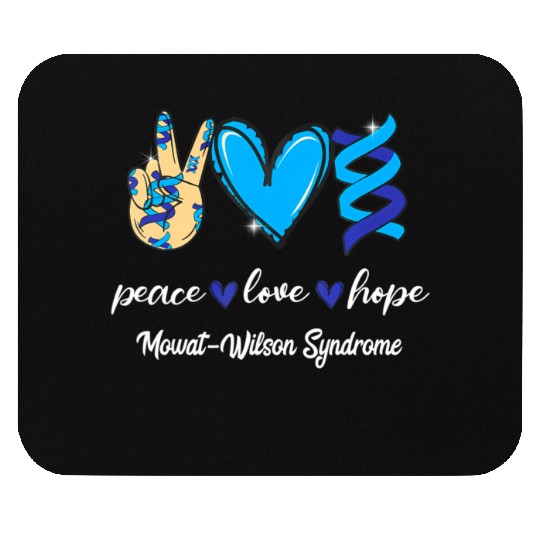Peace Love Cure Mowat-Wilson Syndrome Blue Ribbon Mouse Pads