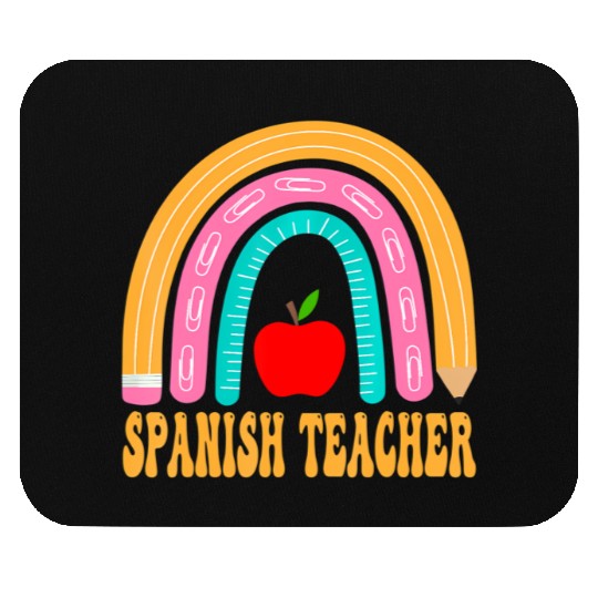 Spanish Teacher Rainbow Pencil Back To School Appr Mouse Pads