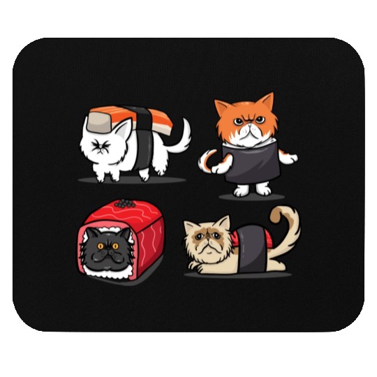 Sushi Persian Cat For Funny Cat Lover Sushi Lover Mouse Pads