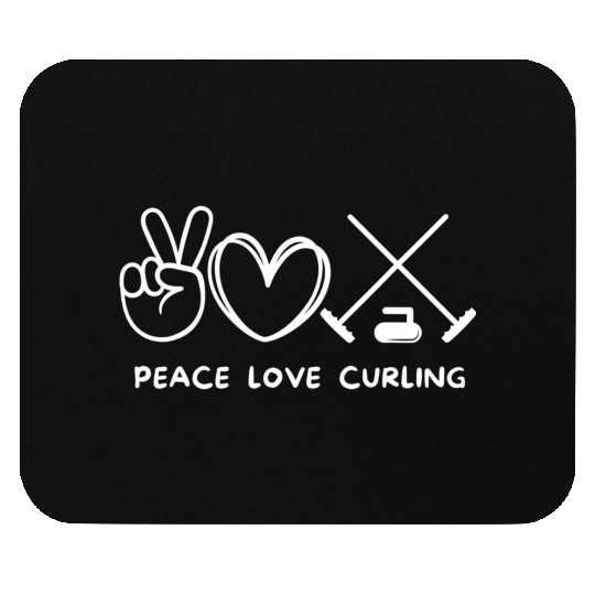 Peace Love Curling Retro Curling Lover Sport Lover Mouse Pads
