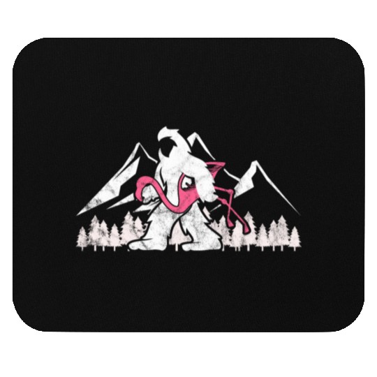 Bigfoot Flamingo Funny Sasquatch Bird Lover Mouse Pads