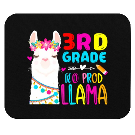 Team 3rd Grade Teacher Rainbow No Prob Llama Back Mouse Pads