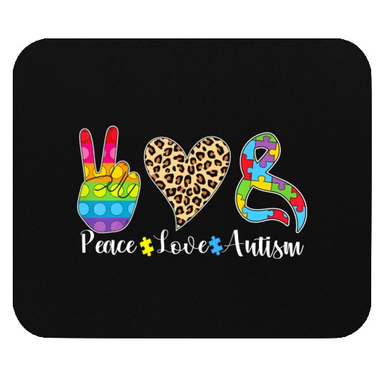 Peace Love Autism Puzzle In April We Wear Blue For Mouse Pads