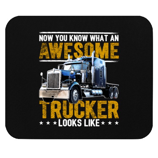 Awesome Trucker Big Rig Semi-Trailer Truck Driver Mouse Pads