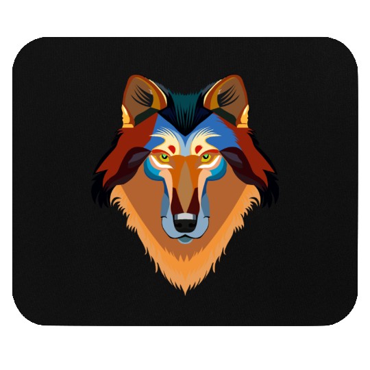 Orange wolf Mouse Pads