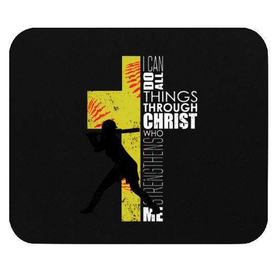 Softball Playersn Christian Religious Mouse Pads