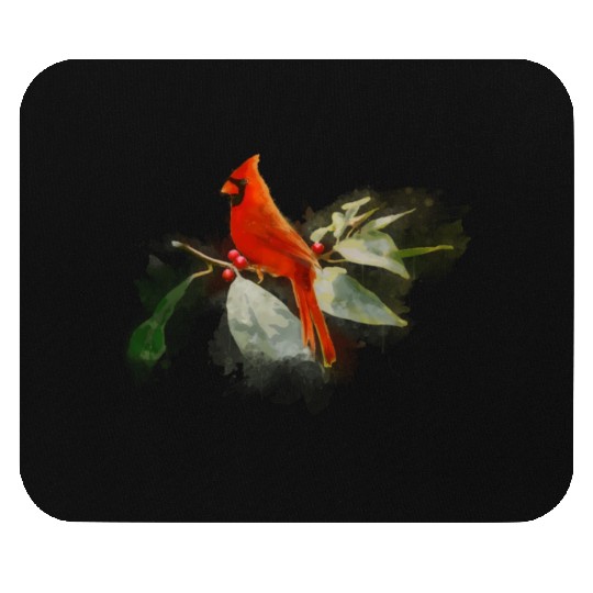 Wild Red Cardinal Bird Mouse Pads