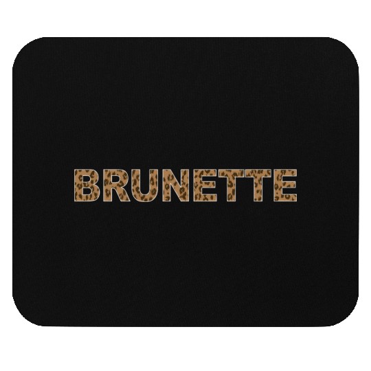 Brunette Leopard Print Bold Text Mouse Pads