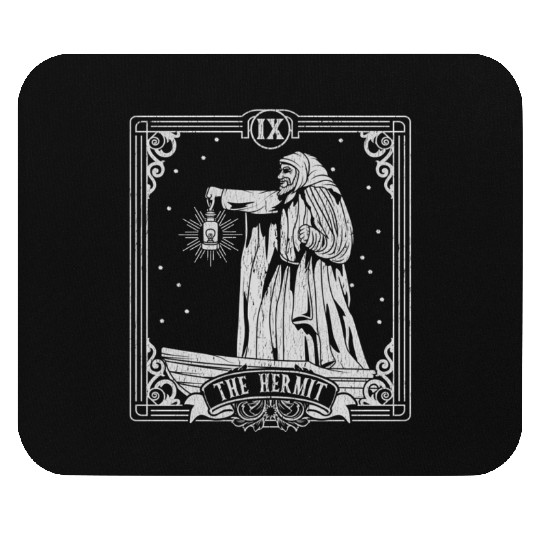 The Hermit Tarot Card Halloween Occult Mouse Pads