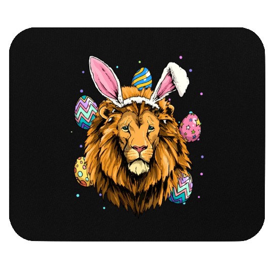 Easter Bunny Lion Easter Lion Mouse Pads