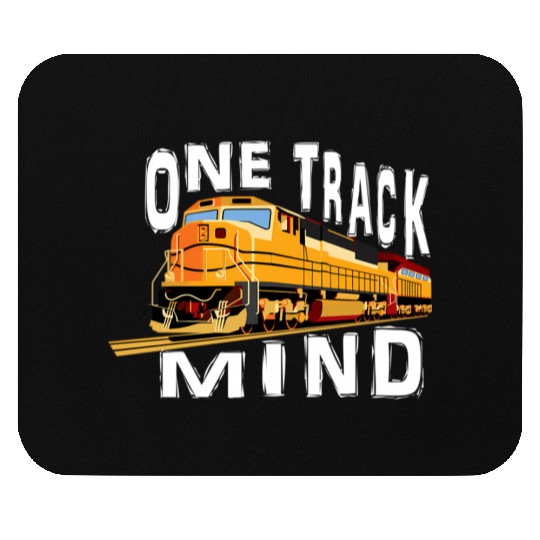 One Track Mind Train Engine Mouse Pads