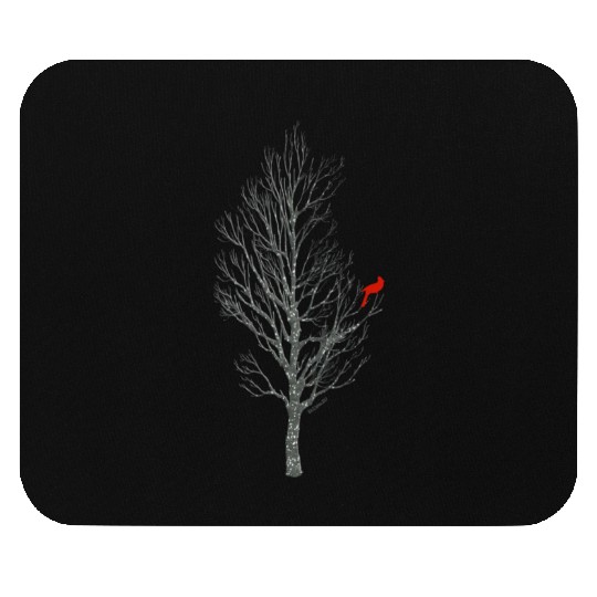 Winter Tree W Cardinal Bird Mouse Pads