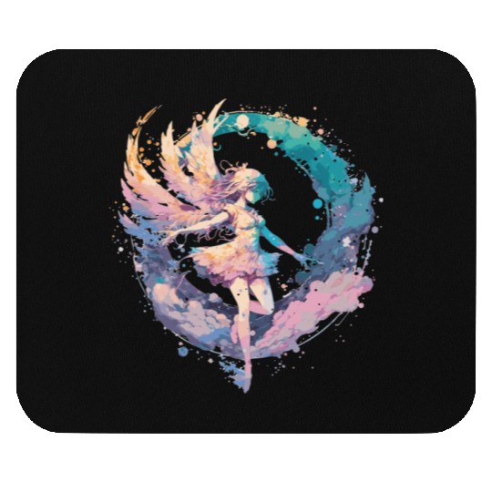 Watercolor Fairy Painting Fairycore Pastel Goth Bu Mouse Pads