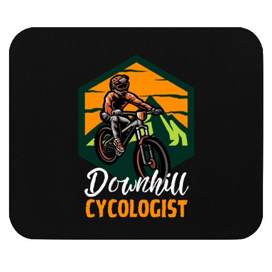 Downhill Cycologist Retro Sunset Cycling Mouse Pads