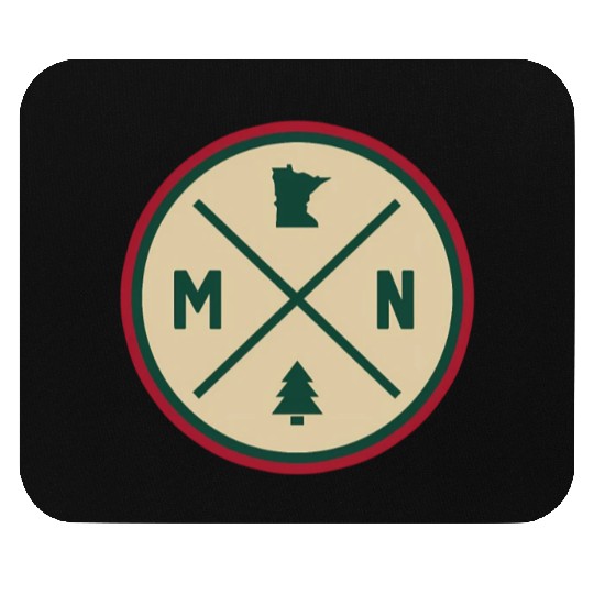Minnesota Mn Circle Patch Red And Green Mouse Pads