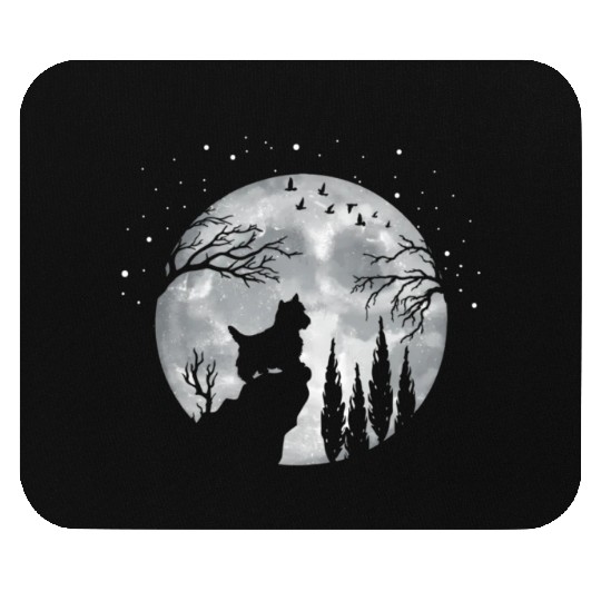 Yorhire Terrier Full Moon At Night Pet Mouse Pads