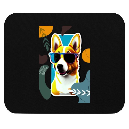 cute puppy with flowers Mouse Pads
