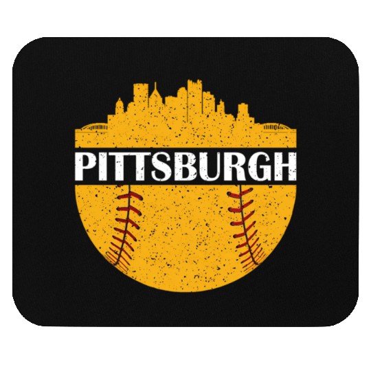Pittsburgh Baseball Cityscape Distressed Novelty Mouse Pads