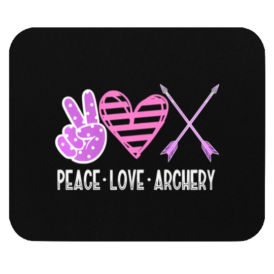 PEACE LOVE ARCHERY Bow & Arrow Shooting n Girls Mouse Pads
