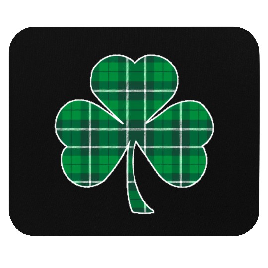 St Patric Day Irish Green Buffalo Plaid Shamrock Mouse Pads