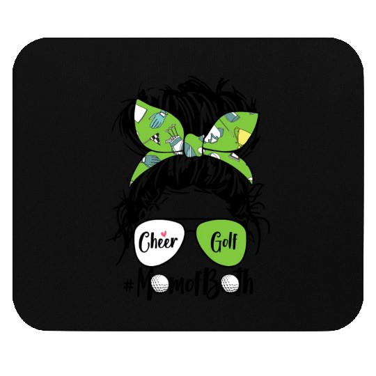 Cheer Golf Mom Of Both Messy Bun Hair Glasses Mouse Pads
