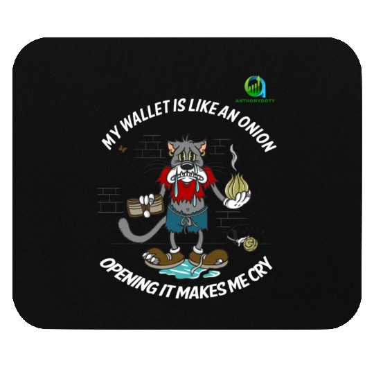 Financial Humor Mouse Pads: Crying Onion Wallet - White T