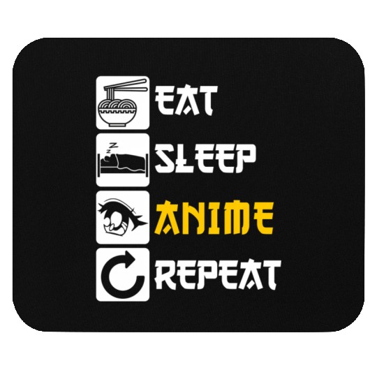 Eat Sleep Anime Repeat Manga Japan Saying Cosplay Mouse Pads