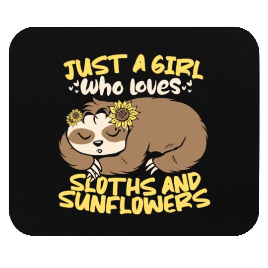 Sloth Cute Sloth Sunflower Mouse Pads