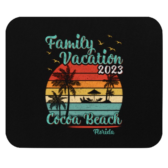 Vintage Retro Family Vacation 2023 Florida Cocoa Mouse Pads