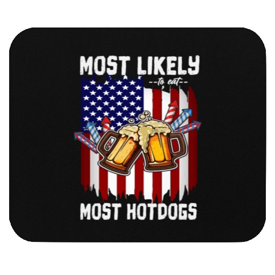 4th Of July Party Most Likely To Eat Hotdogs Mouse Pads