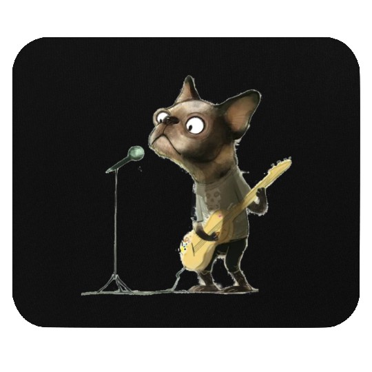 puppy playing guitar Mouse Pads