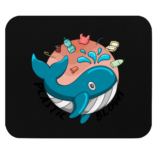 Earth Day Plastic Blows Whale Lover Plastic Free Mouse Pads