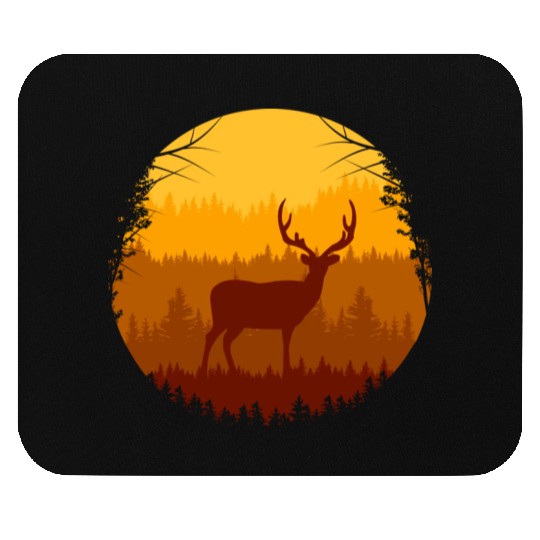 Autumn Forest And Deer Mouse Pads